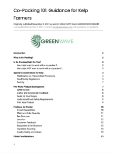 Screenshot of Co-Packing Guide for Kelp Farmers