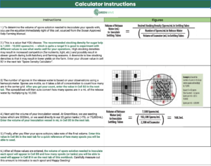 Screenshot of Kelp Spore Density Calculator