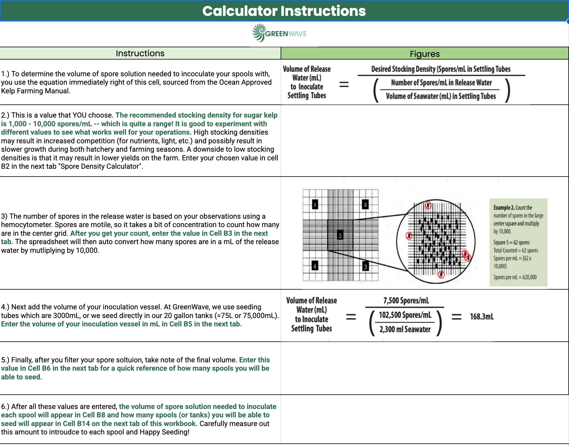 Kelp Spore Density Calculator | Ocean Farming Hub